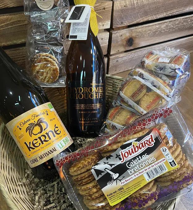 Panier garni de cidre, hydromel et biscuits bretons à Toulouse en Haute-Garonne 31